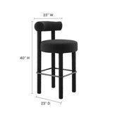 Modway Furniture Toulouse Boucle Fabric Bar Stool Black Black 23 x 23 x 40