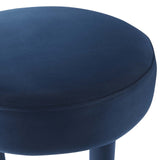 Modway Furniture Toulouse Performance Velvet Bar Stool Midnight Blue Gold 23 x 23 x 40