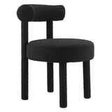 Modway Furniture Toulouse Boucle Fabric Dining Chair Black 23 x 23 x 29.5