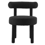 Modway Furniture Toulouse Boucle Fabric Dining Chair Black 23 x 23 x 29.5