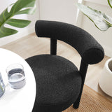 Modway Furniture Toulouse Boucle Fabric Dining Chair Black 23 x 23 x 29.5