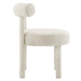 Modway Furniture Toulouse Boucle Fabric Dining Chair Ivory 23 x 23 x 29.5