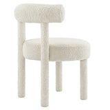 Modway Furniture Toulouse Boucle Fabric Dining Chair Ivory 23 x 23 x 29.5