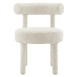 Modway Furniture Toulouse Boucle Fabric Dining Chair Ivory 23 x 23 x 29.5
