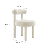 Modway Furniture Toulouse Boucle Fabric Dining Chair Ivory 23 x 23 x 29.5