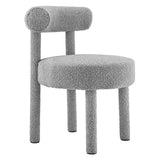 Modway Furniture Toulouse Boucle Fabric Dining Chair Light Gray 23 x 23 x 29.5