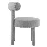 Modway Furniture Toulouse Boucle Fabric Dining Chair Light Gray 23 x 23 x 29.5