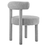 Modway Furniture Toulouse Boucle Fabric Dining Chair Light Gray 23 x 23 x 29.5