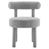 Modway Furniture Toulouse Boucle Fabric Dining Chair Light Gray 23 x 23 x 29.5