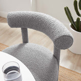 Modway Furniture Toulouse Boucle Fabric Dining Chair Light Gray 23 x 23 x 29.5