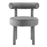Modway Furniture Toulouse Performance Velvet Dining Chair Gray 23 x 23 x 29.5