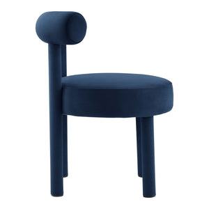 Modway Furniture Toulouse Performance Velvet Dining Chair - Luxurious Midnight Blue Glam Design for Comfort & Style EEI-6388-MID