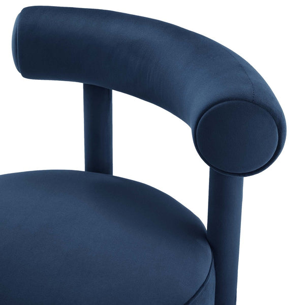 Modway Furniture Toulouse Performance Velvet Dining Chair - Luxurious Midnight Blue Glam Design for Comfort & Style EEI-6388-MID