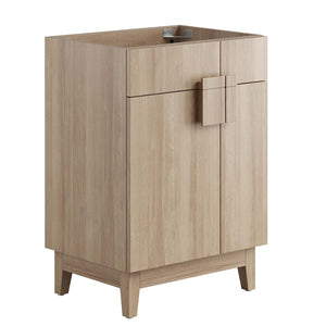 Modway Furniture Miles 24" Bathroom Vanity Cabinet - Modern Mid-Century Design with Ample Storage & Easy Assembly Oak EEI-6399-OAK