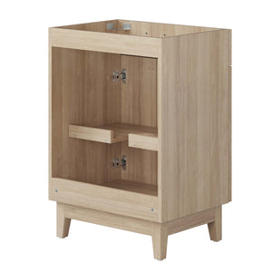 Modway Furniture Miles 24" Bathroom Vanity Cabinet - Modern Mid-Century Design with Ample Storage & Easy Assembly Oak EEI-6399-OAK