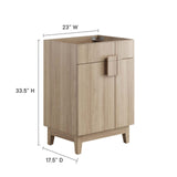 Modway Furniture Miles 24” Bathroom Vanity Cabinet (Sink Basin Not Included) Oak 17.5 x 23 x 33.5