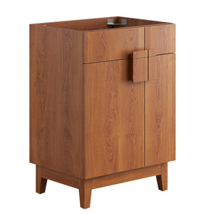 Modway Furniture Miles 24" Bathroom Vanity Cabinet - Modern Mid-Century Design with Ample Storage & Easy Assembly Walnut EEI-6399-WAL