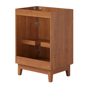 Modway Furniture Miles 24" Bathroom Vanity Cabinet - Modern Mid-Century Design with Ample Storage & Easy Assembly Walnut EEI-6399-WAL