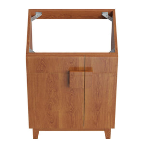 Modway Furniture Miles 24" Bathroom Vanity Cabinet - Modern Mid-Century Design with Ample Storage & Easy Assembly Walnut EEI-6399-WAL