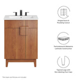 Modway Furniture Miles 24” Bathroom Vanity Cabinet (Sink Basin Not Included) Walnut 17.5 x 23 x 33.5