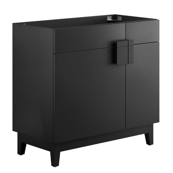 Modway Furniture Miles 36" Bathroom Vanity Cabinet - Contemporary Design with Smart Storage for Modern Spaces Black EEI-6400-BLK