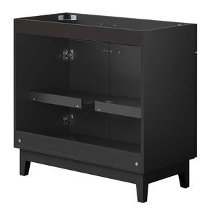 Modway Furniture Miles 36" Bathroom Vanity Cabinet - Contemporary Design with Smart Storage for Modern Spaces Black EEI-6400-BLK