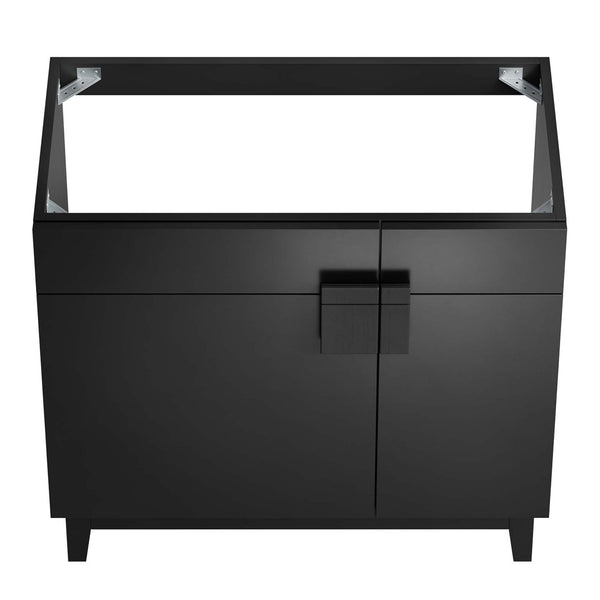 Modway Furniture Miles 36" Bathroom Vanity Cabinet - Contemporary Design with Smart Storage for Modern Spaces Black EEI-6400-BLK