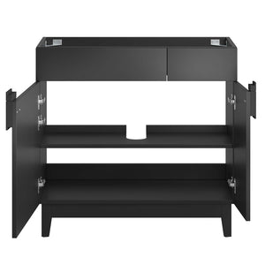 Modway Furniture Miles 36" Bathroom Vanity Cabinet - Contemporary Design with Smart Storage for Modern Spaces Black EEI-6400-BLK