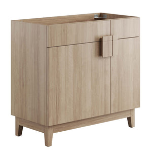 Modway Furniture Miles 36" Bathroom Vanity Cabinet - Contemporary Design with Smart Storage for Modern Spaces Oak EEI-6400-OAK