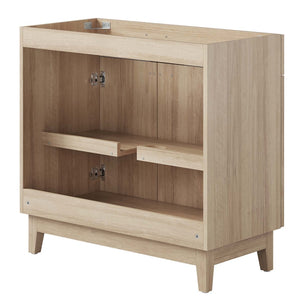Modway Furniture Miles 36" Bathroom Vanity Cabinet - Contemporary Design with Smart Storage for Modern Spaces Oak EEI-6400-OAK