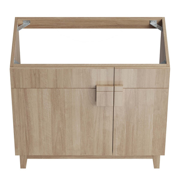 Modway Furniture Miles 36" Bathroom Vanity Cabinet - Contemporary Design with Smart Storage for Modern Spaces Oak EEI-6400-OAK