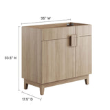 Modway Furniture Miles 36” Bathroom Vanity Cabinet (Sink Basin Not Included) Oak 17.5 x 35 x 33.5