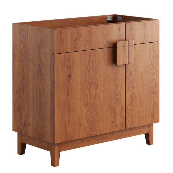 Modway Furniture Miles 36" Bathroom Vanity Cabinet - Contemporary Design with Smart Storage for Modern Spaces Walnut EEI-6400-WAL