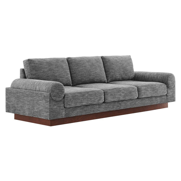 Modway Furniture Oasis Upholstered Fabric Sofa - Contemporary Comfort with Plush Seating and Stylish Design for Living Room Gray EEI-6401-GRY
