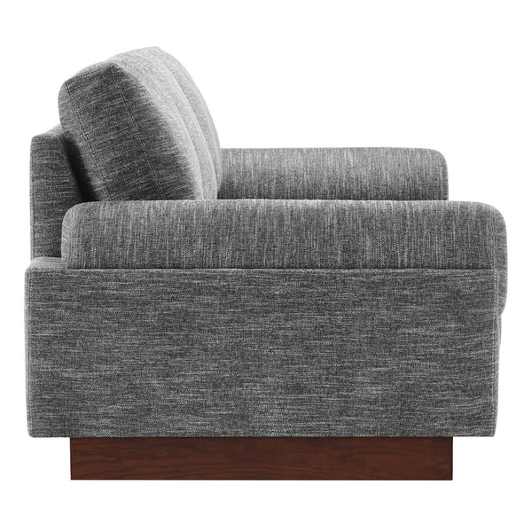 Modway Furniture Oasis Upholstered Fabric Sofa - Contemporary Comfort with Plush Seating and Stylish Design for Living Room Gray EEI-6401-GRY