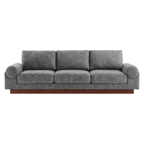 Modway Furniture Oasis Upholstered Fabric Sofa - Contemporary Comfort with Plush Seating and Stylish Design for Living Room Gray EEI-6401-GRY