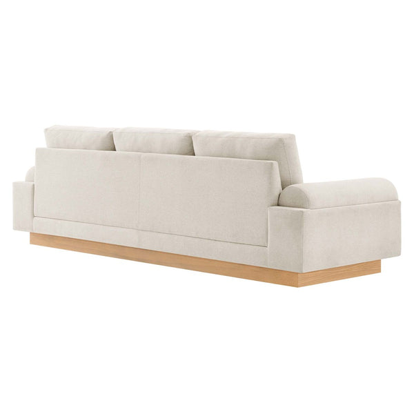 Modway Furniture Oasis Upholstered Fabric Sofa - Contemporary Comfort with Plush Seating and Stylish Design for Living Room Ivory EEI-6401-IVO