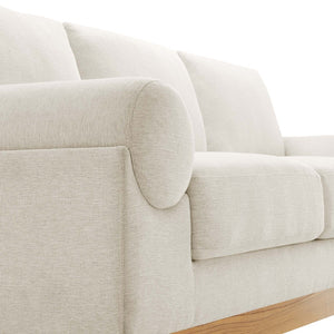 Modway Furniture Oasis Upholstered Fabric Sofa - Contemporary Comfort with Plush Seating and Stylish Design for Living Room Ivory EEI-6401-IVO