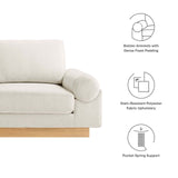 Modway Furniture Oasis Upholstered Fabric Sofa Ivory 38 x 102.5 x 32.5