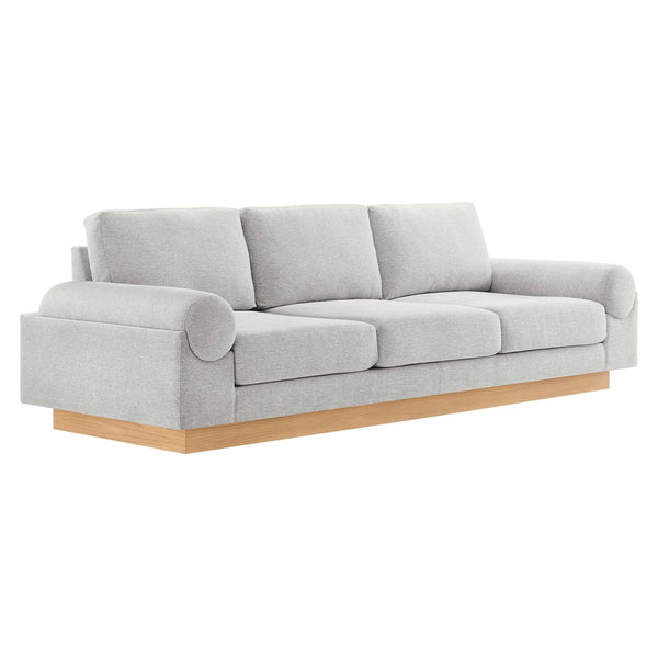 Modway Furniture Oasis Upholstered Fabric Sofa - Contemporary Comfort with Plush Seating and Stylish Design for Living Room Light Gray EEI-6401-LGR