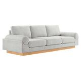 Modway Furniture Oasis Upholstered Fabric Sofa Light Gray 38 x 102.5 x 32.5