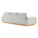 Modway Furniture Oasis Upholstered Fabric Sofa Light Gray 38 x 102.5 x 32.5