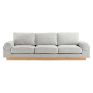 Modway Furniture Oasis Upholstered Fabric Sofa - Contemporary Comfort with Plush Seating and Stylish Design for Living Room Light Gray EEI-6401-LGR