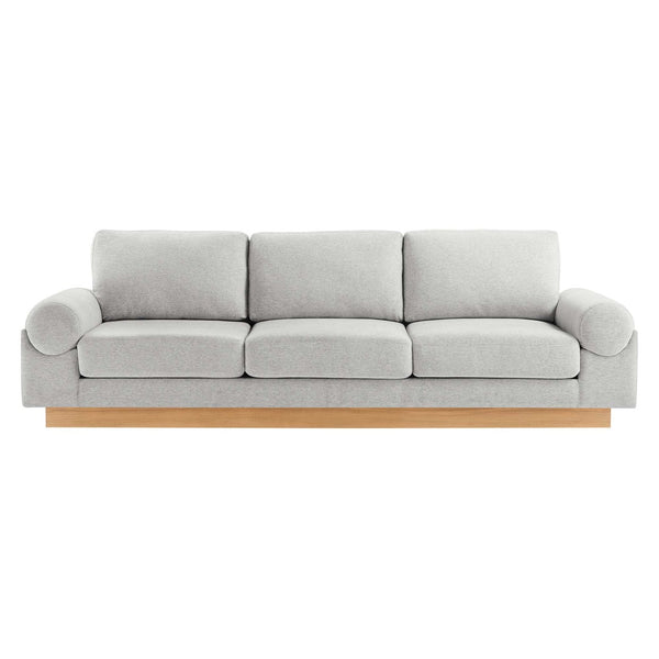 Modway Furniture Oasis Upholstered Fabric Sofa - Contemporary Comfort with Plush Seating and Stylish Design for Living Room Light Gray EEI-6401-LGR
