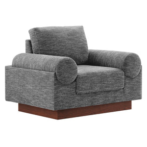 Modway Furniture Oasis Upholstered Fabric Armchair – Modern Comfort with Sculptural Style for Your Living Space Gray EEI-6402-GRY