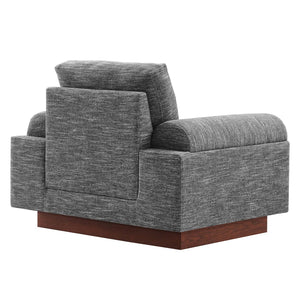 Modway Furniture Oasis Upholstered Fabric Armchair – Modern Comfort with Sculptural Style for Your Living Space Gray EEI-6402-GRY