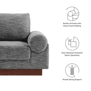 Modway Furniture Oasis Upholstered Fabric Armchair – Modern Comfort with Sculptural Style for Your Living Space Gray EEI-6402-GRY