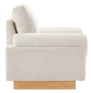 Modway Furniture Oasis Upholstered Fabric Armchair – Modern Comfort with Sculptural Style for Your Living Space Ivory EEI-6402-IVO