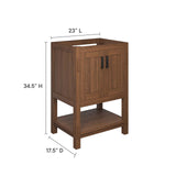 Modway Furniture Ashlyn 24” Wood Bathroom Vanity Cabinet (Sink Basin Not Included) Walnut 17.5 x 23 x 34.5