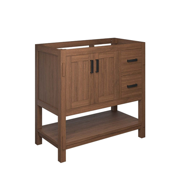 Modway Furniture Ashlyn 36" Mid-Century Wood Bathroom Vanity Cabinet with Smart Storage & Soft-Close Doors - Walnut EEI-6404-WAL